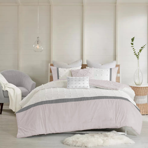 Kai Pom Pom Double Bed Microfiber Comforter With 2 Pillow Covers- Easy care-Hypoallergenic